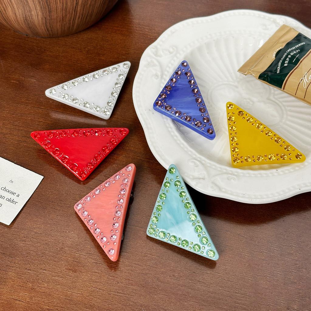 5mm Fashionable Thick Triangle Spring Hair Clip With Shimmering Rhinestones Women For