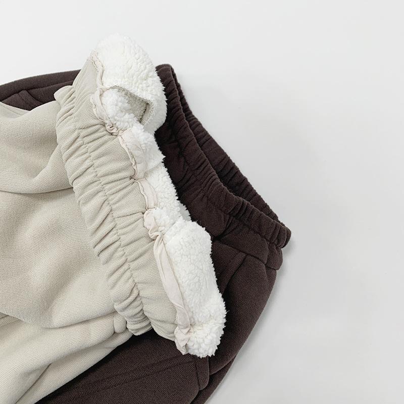 Kids Fleece Lined Thick Warm Winter Casual Sweatpants Unisex Boys Girls Fashion Kids Pants