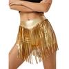 S-XXL Women's Fringed Booty Shorts: High Waist Iridescent Metallic Hot Pants with Tassel for Jazz Rock Dance Performance