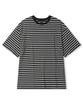 Mubeun Oversized Striped Short Sleeve T-Shirt Gray