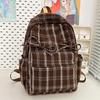 Schoolbag Japanese ins literary style soft sister plaid travel small backpack spring new high-value college student backpack