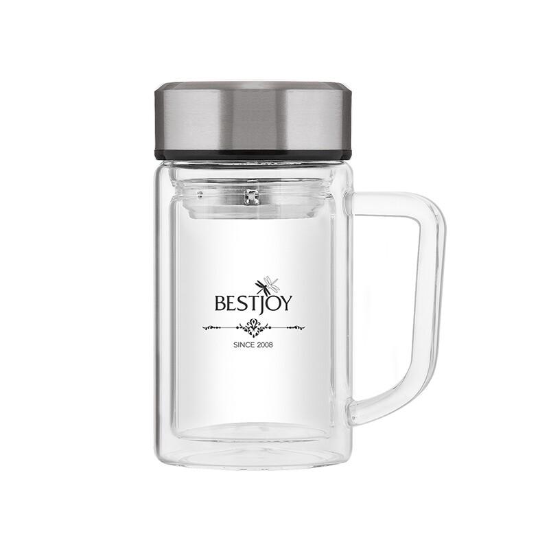 Fuguang Shixi BEST06-2009 Double-Layer Glass Office Mug