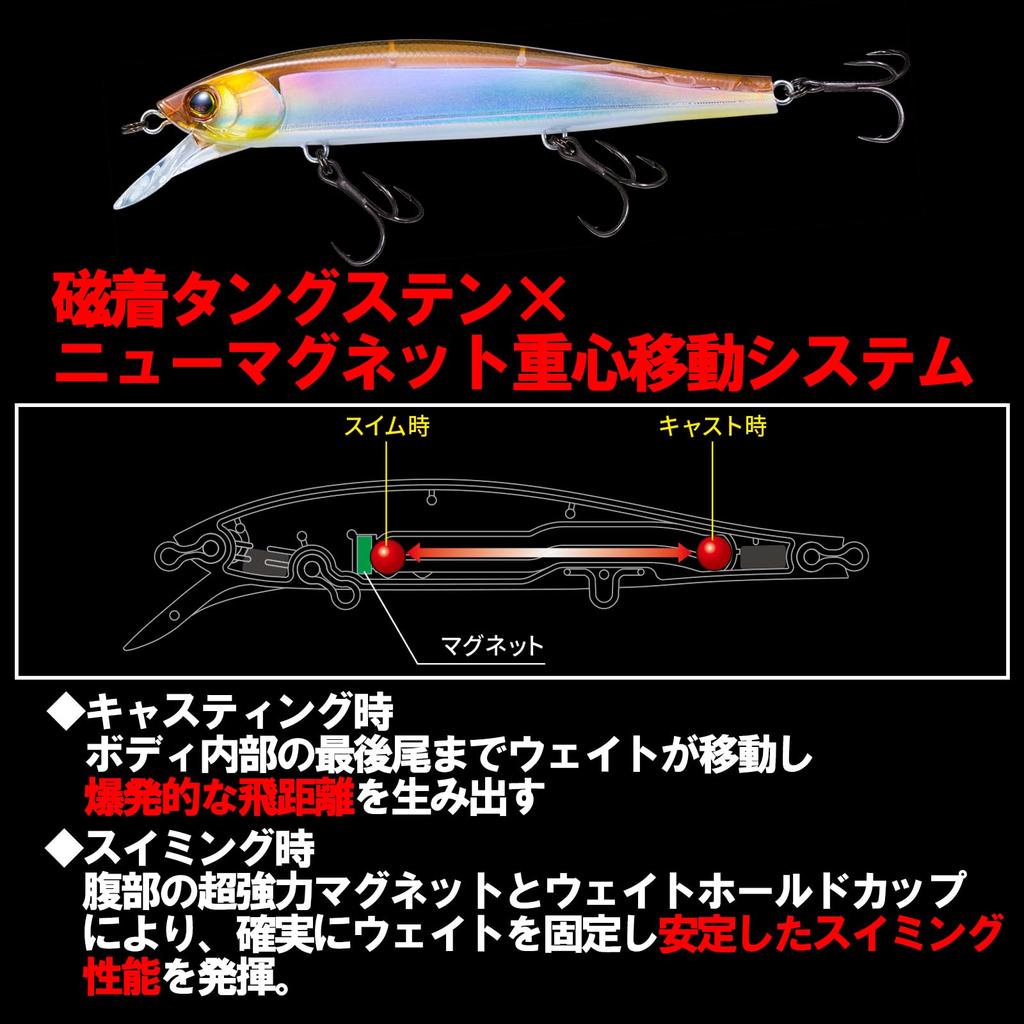 DUEL HARDCORE Bass Lure Latour Flat 110mm Slow Floating Ghost Tiger Shifting Center of Gravity Jerkbait Minnow 05 K-Red