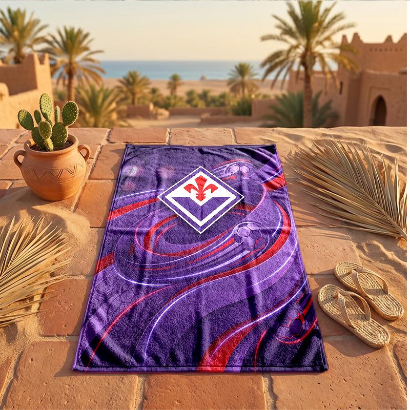 Telo Mare in Microfibra Fiorentina FC Asciugatura Rapida Assorbente Grande per Spiaggia Nuoto Viaggio