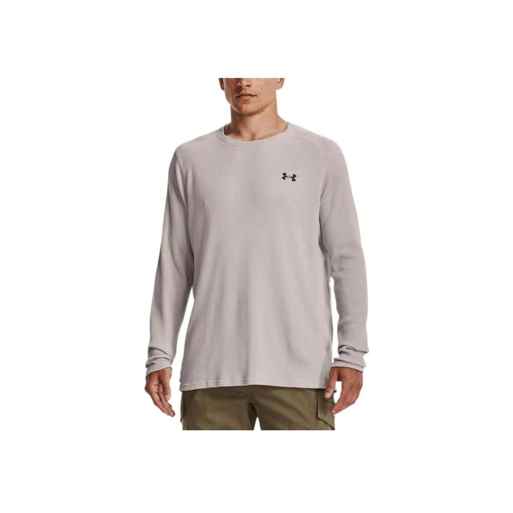 Under Armour Logo Print Crew Neck Long Sleeve Sweatshirt Men sweatshirt Gray 1373179-592