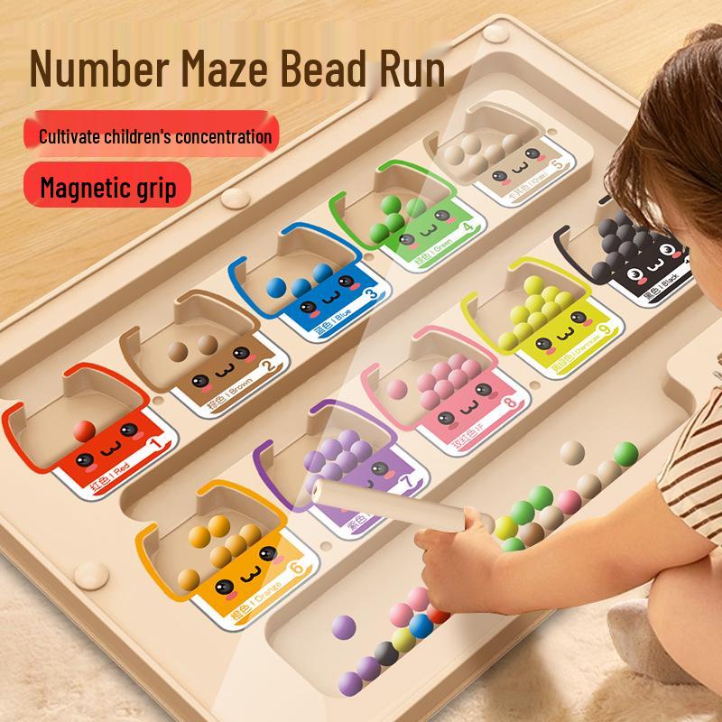 Magnetic Maze Ball Game: Early Education Logic and Concentration Toy for Babies with Pen Control.
