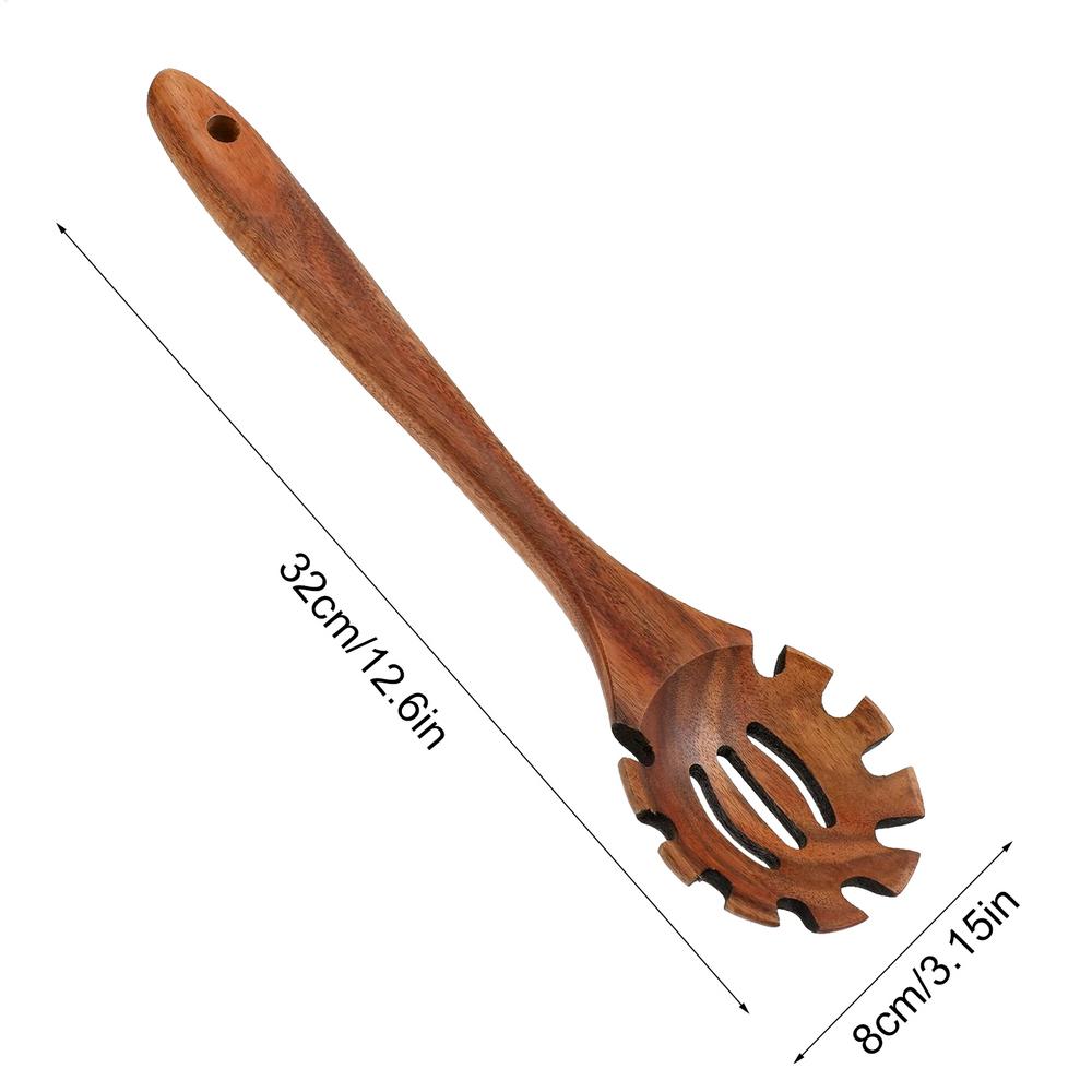 

Wood Spaghetti Spoon Spaghetti Server Spoon 12.6 Inch Hangable Spaghetti Spoon Wood Pasta Ladle with Teeth for Pasta Spaghetti