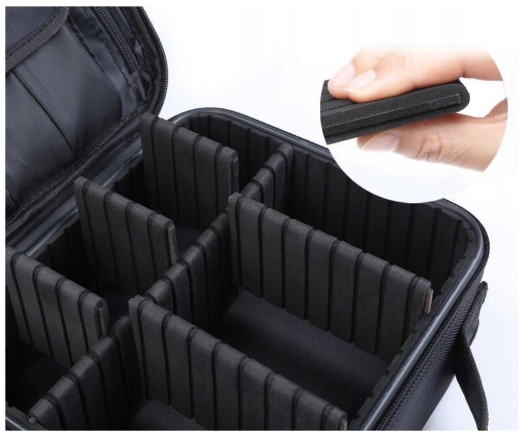 Women's cosmetic bag organizer case with compartments, perfect for traveling