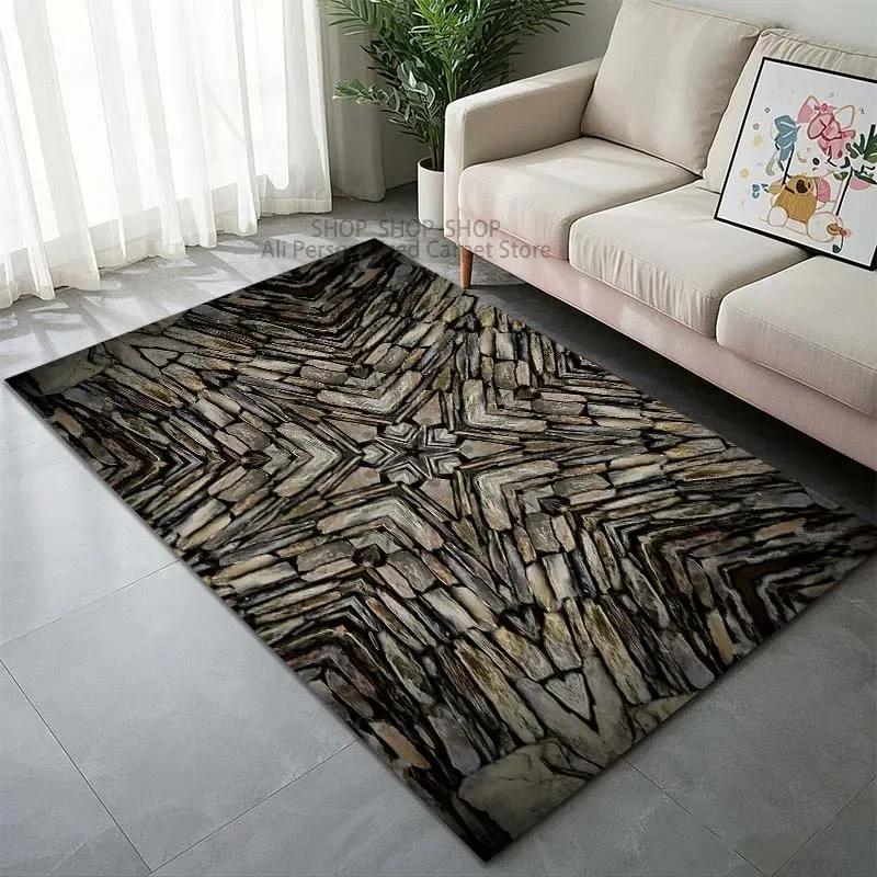 

Stone Mosaic Art Printed Area Rug Modern Non-Slip Carpet for Living Room Bedroom Sofa Floor Mat Home Decor 80x120cm