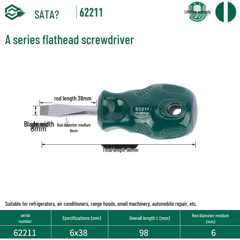 Sata Stubby Screwdriver Set: Phillips, Slotted, Flathead, Torx