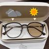 New Trendy Photochromic Myopia Glasses Luxury Designer Anti Blue Light Eyeglasses Women Men Color Changing Minus Sight Glasses