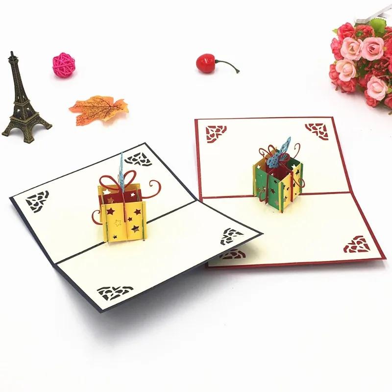 Christmas Birthday Valentine Greeting Card Paper Art Multi Patterns 3D Greet Cards Birthdays New Year Festival Carding Gift