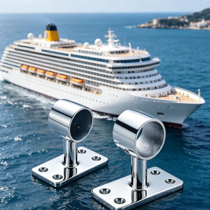Stainless Steel Boat Rail Base Fitting 32 Mm Round Tube Mount Bracket with 4 Hole Base for Handrail Installation