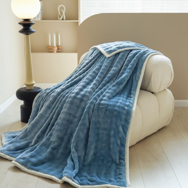 

Одеяло из кроличьего флиса для матерей и младенцев, утолщенное одеяло из молочного флиса, офисное одеяло для сна, шаль, подарочное одеяло 150*200cm