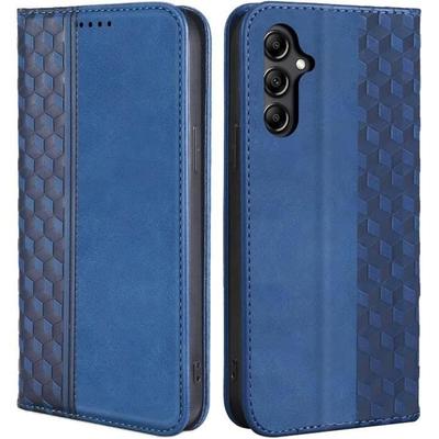 Protective Case - PROSHOP - for Samsung Galaxy S23 FE - Navy Blue PU Leather - Mosaic Pattern - Card Slots