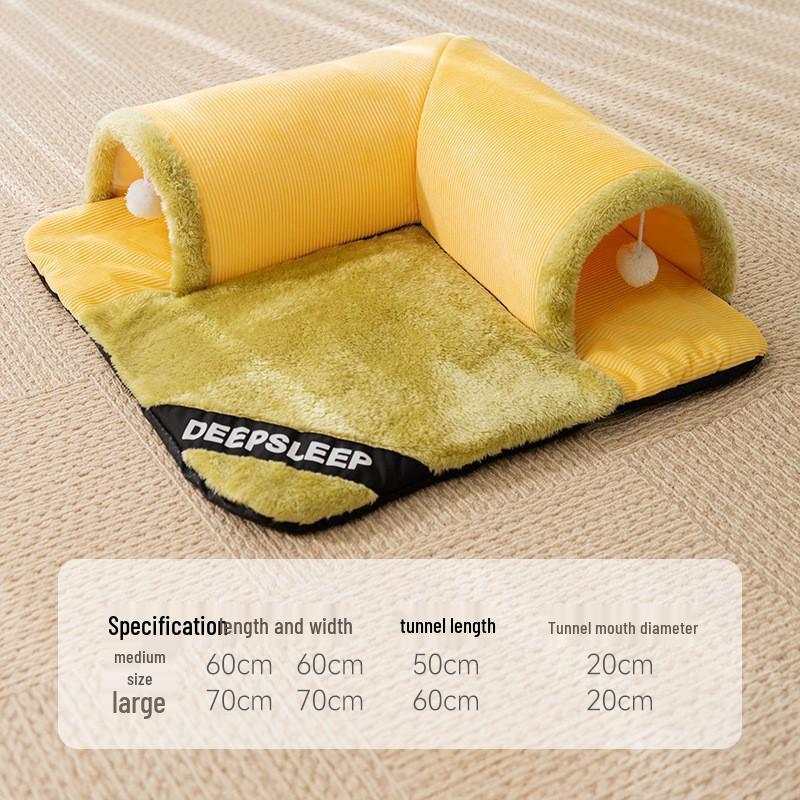 Breathable Spring/Summer Cat Tunnel & Bed Combo for Play and Relaxation