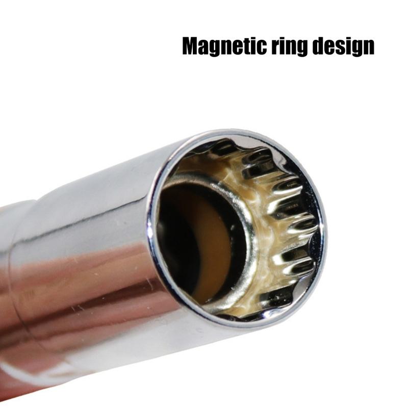 Professioneller Zündkerzenabzieher mit 360°-Drehung, Heavy-Duty, drehbare Zündkerzenschlüssel, geeignet für enge Arbeitsbereiche