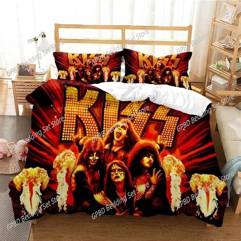 Kiss Rock Band Bedding Set For Bedroom Soft Modern Bedspreads Comefortable Kids Duvet Cover Quilt Cover And Pillowcase