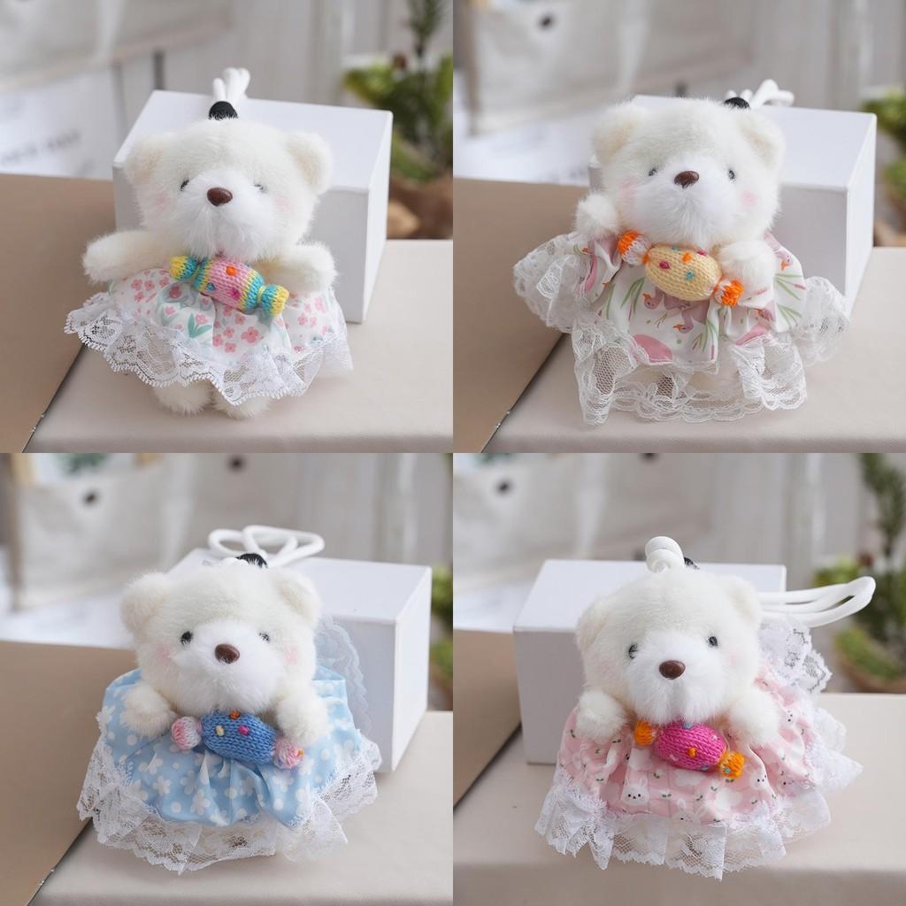 Small Candy Dress Bear Plush Doll Pendant For Girls Gifts And Bag Decorations