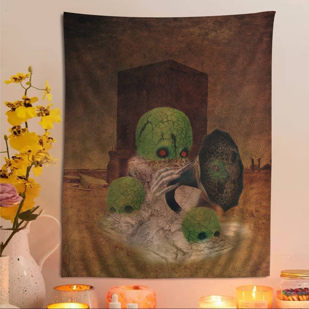 

Beksinski Anime Tapestry Hanging Tarot Hippie Wall Rugs Dorm Home Decor 74x94cm(29x37in)