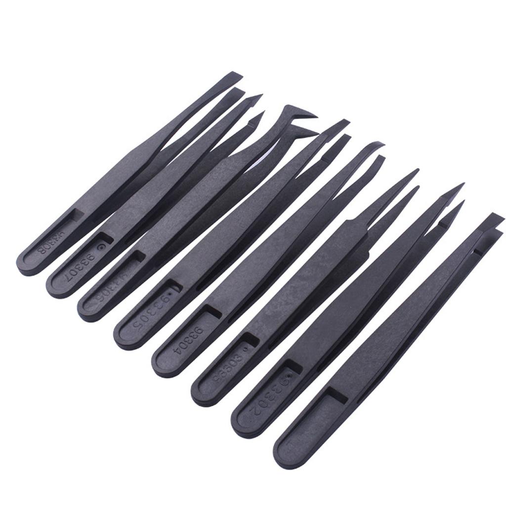 1 Set Anti-static Plastic Precision Tweezers for Electronics Maintenace/Jewelry