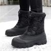 Men's Winter Warm Snow Boots Camouflage Hiking Boots Outdoor knee High Duck Boots Climbing Boots Waterproof  Plus Size