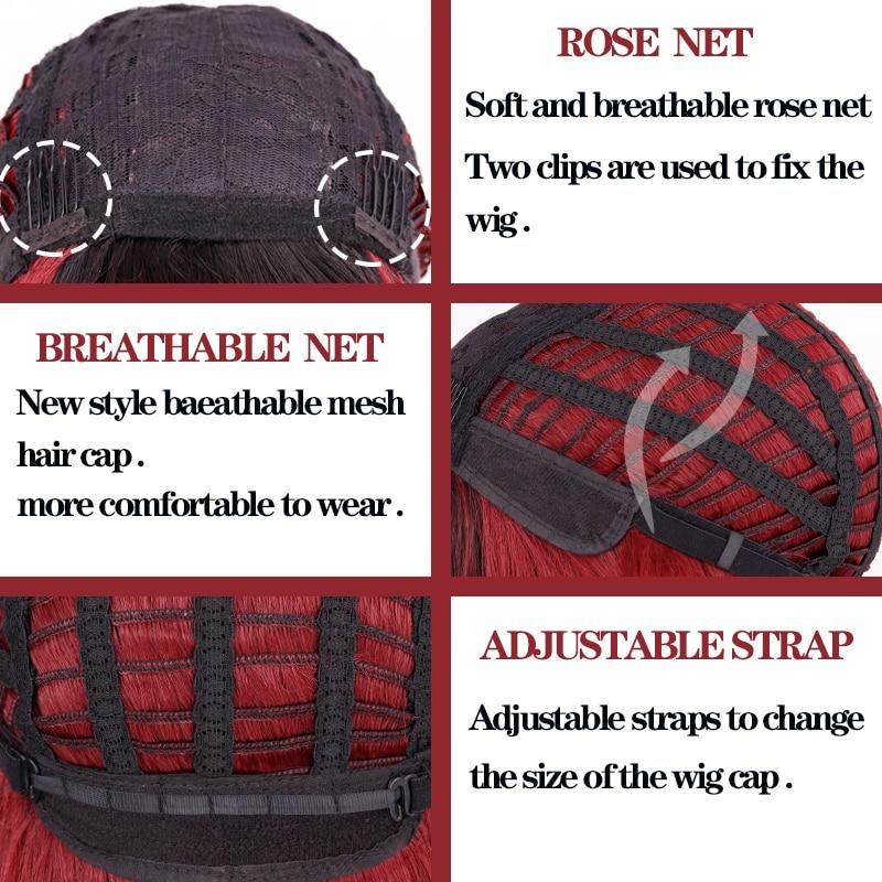 MISSQUEEN Ombre maro auriu păr lung drept Lolita peruci Bobo cu breton Peruci sintetice pentru femei Cosplay rezistente la căldură