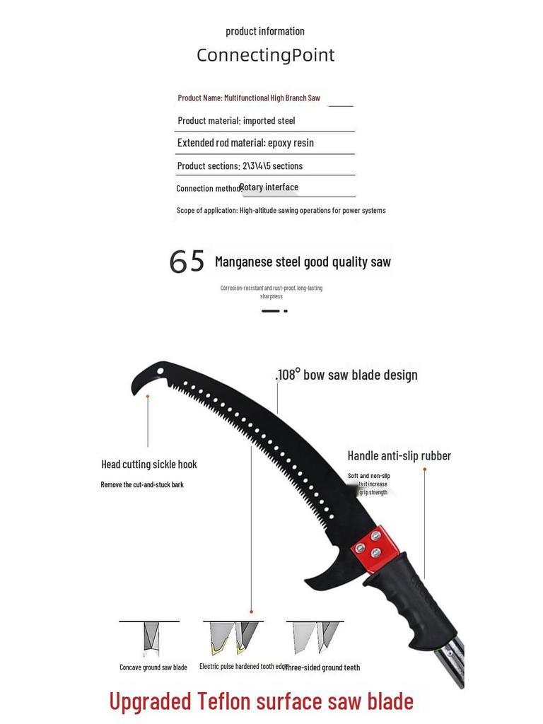 Telescopic Insulated Pruner: Multifunctional High Branch Hand Saw for Safe Tree Trimming