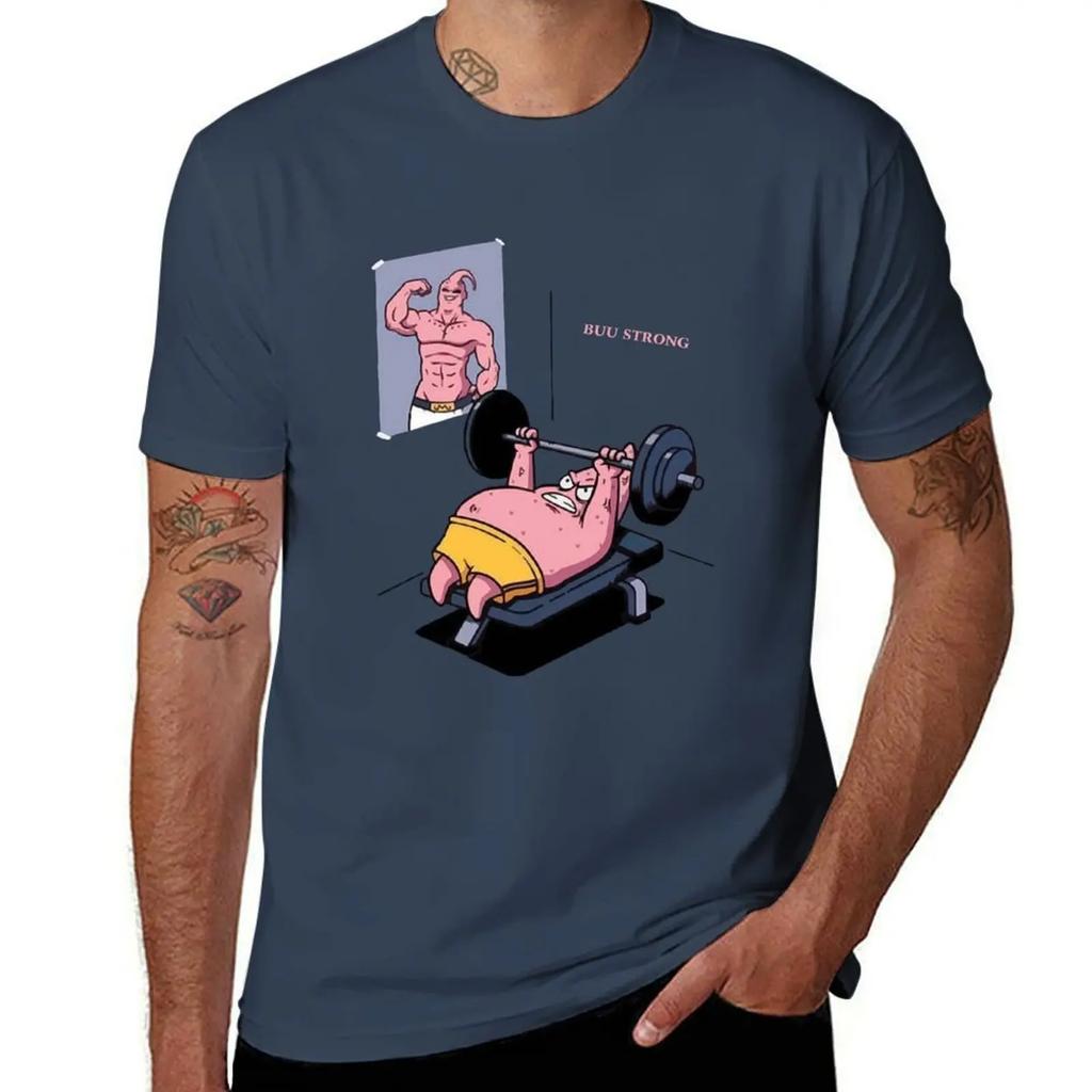 Majin BBuuu vs Patrick Funny gym TShirt korean fashion customizeds vintage clothes t shirt for men