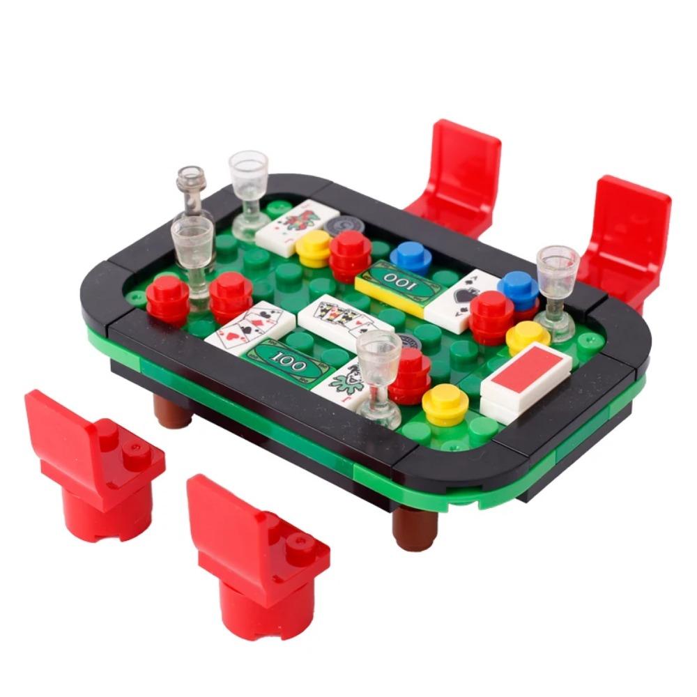 MOC City Poker Table Building Blocks Slots Ski Ball Game Console Chess Cards Game Machine Room Scene Bricks Toys Gift