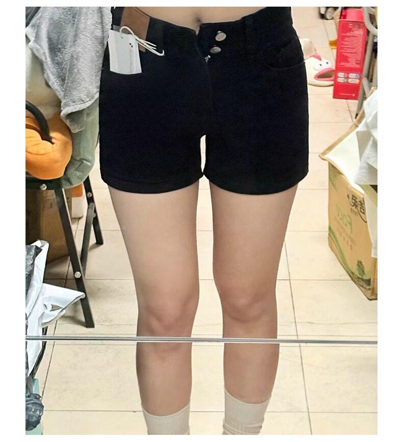 High-Waist Plus Size A-Line Denim Shorts for Pear-Shaped Women - Summer Slimming Loose Fit