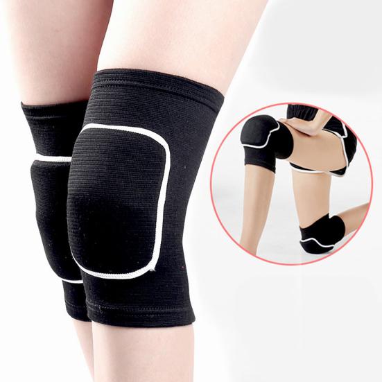1 Pair Knee Protector Elastic Fabric Compression Thickened Knee Sports Gear Pad
