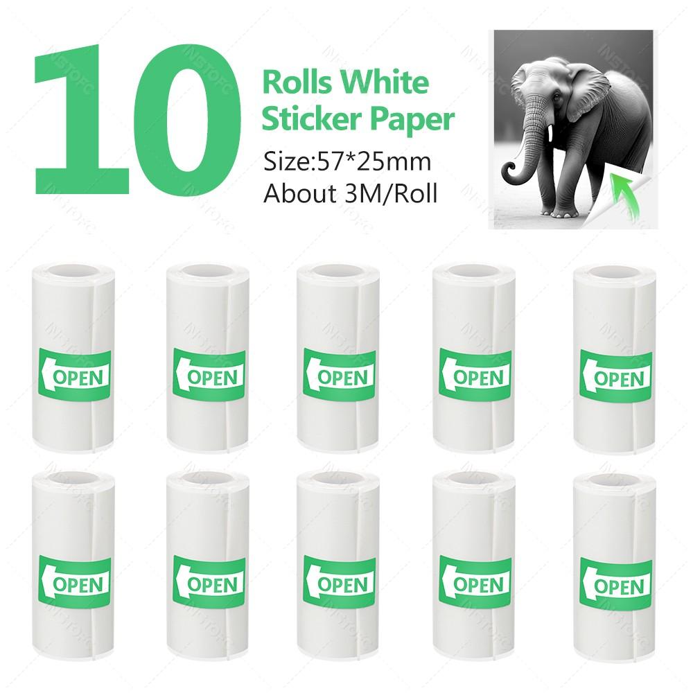 Printable Adhesive Paper 3~15 Pcs Mini Printer Sticker Paper Rolls, Thermal Photo Paper Rolls, for Mini Pocket Thermal Printer