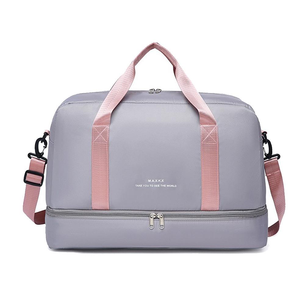 Large Capacity Sports Bag Adjustable Shoulder Strap Dry and Wet Gym Bag Multifunctional Solid Color Duffle Bag Weekend Use