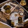 6 Sheets Vintage gilded plant Flat Stickers Adhesive Diy Hand Account Diary Album Scrapbooking Junk Journal Supplies