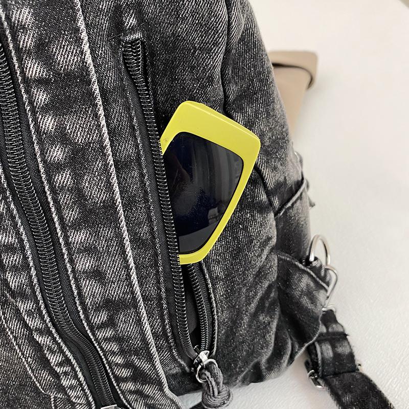 Vintage Denim Backpack Women's Chest Bag Travel Bag Multifunctional Shoulder Bag