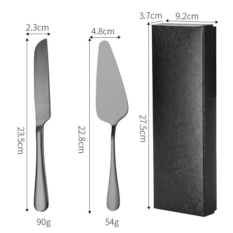 European Style Cake & Pizza Spatula Set - 410 Stainless Steel, Set of 2, Gift Box for Birthday Parties