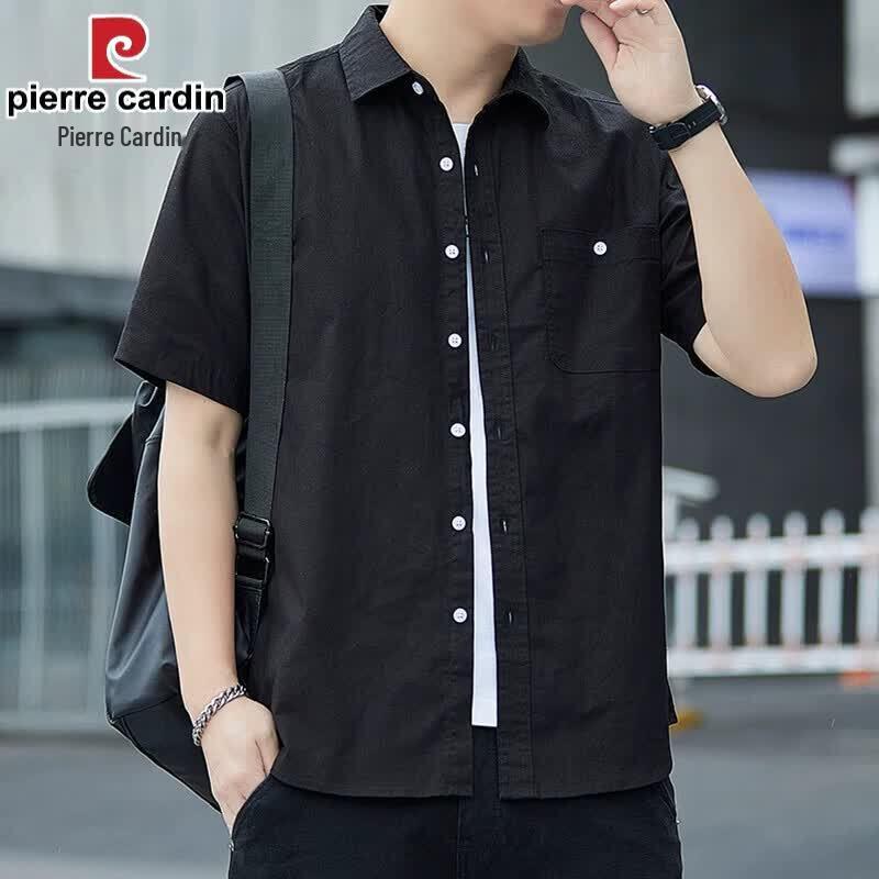 Pierre Cardin Men s Cotton Short Sleeve Button-Up Shirt L