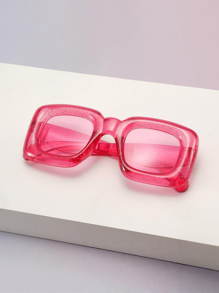 Cute Sparkle Kids Sunglasses Retro Square Frame UV Protection Glittery Shades for Toddlers for Park & Fashion Looks KJ073