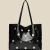 Super Hot Tote Bag, Large Capacity Women's Commuting Korean Version, Niche Rivet Design, Fashionable and Versatile Handheld Shoulder Bag