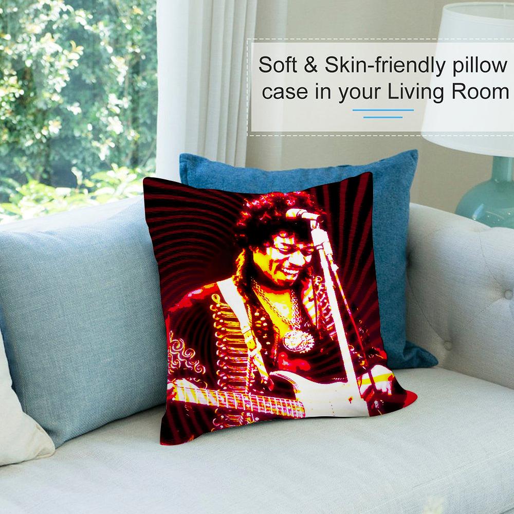 Piosenkarz J-Jimi H-Hendrix Poszewka Krótka Pluszowa Poszewki na Poduszki Sofa Dekoracyjna Prezent Dom Dwustronny Nadruk Poszewka na Poduszkę