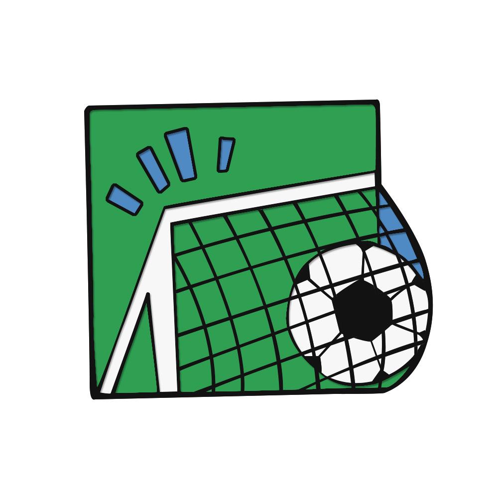 Creative Couple Cartoon Brooch: Cute Japanese Style Alloy Badge, Student Gift, Football Design