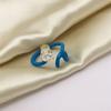 Fashion Fashion Simple Opening Niche Design Candy Color Hand Painted Enamel Drip Glazed Brass 18K Golden Index Finger Ring
