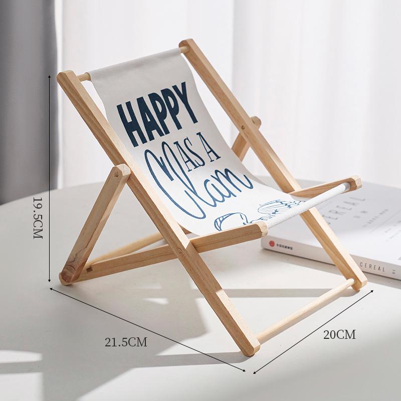 Mediterranean Wooden Mini Beach Chair Ornament - Children's Room Decor Accessory and Gift