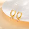 Women's Small Huggie Hoop Earrings, Heart Cubic Zirconia Dangle Earring,fashion Puncture Jewelry Ear Accessories