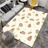 Cartoon Animal Carpet with Cute Brown Capybaras, Ducks, and Carrots Pattern Suitable for use as an anti-slip for living room bedroom sofas