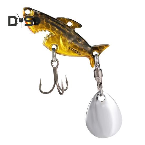 3.8CM/10G Metal Shark Fishing Lure with Spinner Sequin Treble Hooks Long Casting Artificial Hard Bait Freshwater Saltwater Trout Bass Fishing