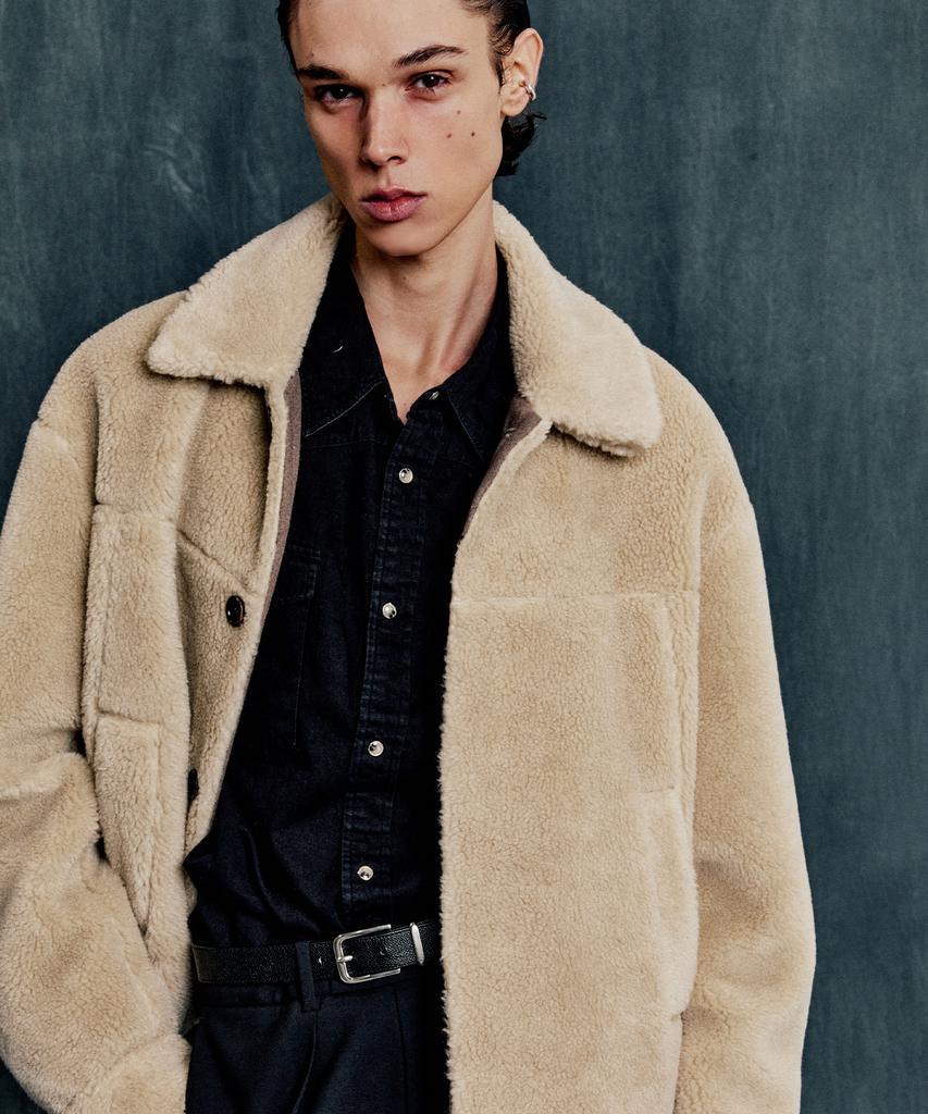 Lmood Andes Wool Shearling Jacket Alpaca Beige