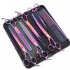 Dog Grooming Scissors Pink 7.5" 8" Pet Hairdressing Scissors Japan Stainless Dog Curved Scissors Thinning Shears Chunker Z3005