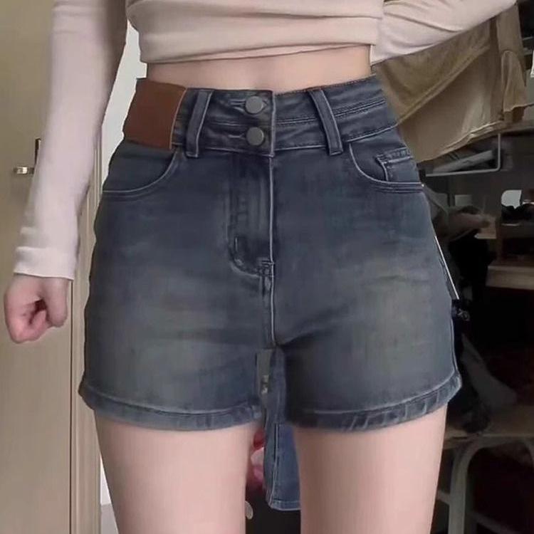 2026 Summer Retro A-Line High-Waisted Denim Shorts for Women, Slimming Petite To Plus Sizes